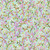 Moda Fabrics Floral Fondant Linn Warme Budding Floral Vine Sky Aqua Blue, colorful floral pattern with pink blossoms, green leaves, and twisting brown and purple vines on a light aqua blue background.