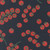 Moda Fabrics Garden Series Katharine Watson Tomatoes Midnight Black, fabric with a pattern of red tomatoes and green stems on a black background.