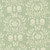 Moda Fabrics Kindness Deb Strain Kindness Frame Damask Sage Green, fabric pattern with white floral and butterfly motifs on sage green background.