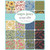 Moda Fabrics Garden Series Katharine Watson Jelly Roll Strips 40, floral and fruit themed fabric strips displayed in a bundle, 2.5 inches by 44 inches.