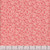 Riley Blake Fabrics Farmer's Daughter by Lori Holt Vintage Coral Pink, floral fabric pattern with small pink and white flowers and leaves on a coral pink background.