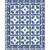 Moda Fabrics Blueprint Hamptons Quilt Kit, blue and white patchwork quilt with floral border design.