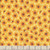 Wilmington Prints Fabrics Gentle Meadow Lola Molina Tonal Flowers Yellow, close-up of a yellow floral fabric pattern with small, detailed flowers and a measuring ruler at the bottom for scale.