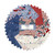 Wilmington Prints Fabrics Founding Glory Jennifer Pugh Charm Squares Five Inch, patriotic themed fabric squares in red, white, and blue with stars, stripes, and text patterns.