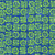 Riley Blake Fabrics Bold in Bloom Batiks Fran Morgan Green Blue Flower Blooms Plots, vibrant quilt fabric with green floral and linear patterns on a blue background.