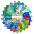Riley Blake Fabrics Bold in Bloom Batiks Fran Morgan Layer Cake Ten Inch Squares, vibrant colorful fabric squares with floral and abstract patterns arranged in a circular display.