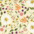 Riley Blake Fabrics Virginia Rose Katherine Lenius Cream Wild Flower Stems, floral fabric pattern with pink, orange, yellow, purple flowers and green leaves on a cream background.