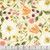 Riley Blake Fabrics Virginia Rose Katherine Lenius Cream Wild Flower Stems, fabric with a floral pattern of pink, purple, white, and yellow wildflowers and green stems on a cream background.