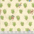 Riley Blake Fabrics Peter Rabbit and Benjamin Bunny Lettuce Patch Cream, fabric with illustrations of rabbits, lettuce patches, and footprints in soft pastel colors.