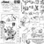 Riley Blake Fabrics Egg Hunt Janet Wecker Frisch Easter Post Mail Black White