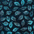 Riley Blake Fabrics Expressions Batiks Silver Shores Alpine Lakes Deep Ocean Blue, fabric with a pattern of leaves in shades of blue on a dark background.