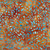 Lumin Fabrics Island Batik Bloom Grove Seeds and Dots Brown Cinnamon, Batik fabric with a pattern of blue seed-shaped dots on a brown and cinnamon tie-dye background.