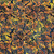 Lumin Fabrics Island Batik Radiant Wings Monarch Blue Cornflower, vibrant butterfly pattern with orange and yellow butterflies on a dark blue background.