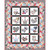In The Beginning Fabrics Alice Queen of Hearts Quilt Kit, colorful quilt with heart, crown, and queen motifs in a patchwork design surrounded by floral and decorative border.