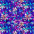Quilting Treasures Fabrics Royale Dan Morris Purple Packed Stained Glass Flowers, vibrant stained glass floral fabric in shades of purple, pink, blue, and white with intricate stained glass flower patterns.