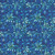 Quilting Treasures Fabrics Royale Dan Morris Blue Stained Glass Packed Floral, vibrant stained glass floral pattern in shades of blue, white, and green.