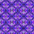Quilting Treasures Fabrics Royale Dan Morris Violet Purple Floral Tile, vibrant purple floral stained glass pattern with intricate details.