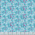Riley Blake Fabrics Gifts from the Garden Lasenby Cotton Aqua Blue Strawberry Vines fabric, featuring a delicate pattern of strawberry plants with white flowers, green leaves, and pink strawberries on a light blue background, with measurement scale at the bottom.