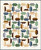 Wilmington Batiks Forest Trails Conundrum Quilt Kit, colorful patchwork quilt with geometric pattern in shades of green, brown, blue, and beige on a white background.