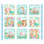 Quilting Treasures Fabrics Little Ones Helz Cuppleditch Blue Baby Animal Picture Patch Panel, colorful illustrated baby animals including a monkey, giraffe, elephant, and tiger in a playful pattern.