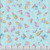 Quilting Treasures Fabrics Little Ones Helz Cuppleditch Blue Birds and Toys, fabric with pastel illustrations of birds, toys, and flowers for children's quilting or sewing projects.