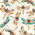 Quilting Treasures Fabrics Serenity Dan Morris Cream Dragonflies 108 Inch Wide Quilt Backing