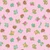 Riley Blake Fabrics Liberty Fabrics Gifts from the Garden Lasenby Cotton Pink Polka Dot Fruit, fabric with a pink background and a pattern of small white polka dots, decorated with colorful fruit illustrations including cherries, strawberries, and peaches with green leaves.