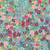 Moda Fabrics Soulstice Create Joy Project Garden Glitter Watercolor Floral Turquoise Blue, vibrant floral watercolor fabric with pink, purple, orange, and green flowers on a turquoise background.