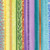 Moda Fabrics Soulstice Create Joy Project Socialite Watercolor Stripes Rainbow Red Blue Green, colorful watercolor stripe fabric pattern.