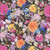 Windham Fabrics Midnight Blooms Floral Wildflower Pickings Black, floral fabric with pink, orange, yellow, white, purple, and blue wildflowers on a black background.