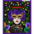 Quilting Treasures Fabrics Mardi Gras Mask Panel Purple Yellow