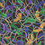Quilting Treasures Fabrics Mardi Gras Feathers Beads Purple Yellow Black