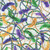 Quilting Treasures Fabrics Mardi Gras Feathers Beads Purple Yellow White