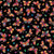 Quilting Treasures Fabrics Fluttering Gardens Dan Morris Black Butterflies, vibrant colorful butterflies and leaves on a black background.