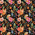 Quilting Treasures Fabrics Fluttering Gardens Dan Morris Black Floral Paisley