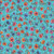 Quilting Treasures Fabrics Fluttering Gardens Dan Morris Teal Blue Small Floral, fabric displaying a vibrant teal background with small, colorful orange, pink, purple, and blue floral patterns.