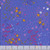 Andover Fabrics Sun Print 2026 Equanimity Tanzanite, fabric with a colorful abstract floral and dot pattern on a blue background.