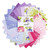 Riley Blake Fabrics Hydrangeas in the Garden Charm Squares 42 Five Inch, colorful fabric squares with floral and checkered patterns in shades of purple, pink, green, and blue.