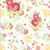Riley Blake Fabrics Awakening Spring Flowers Lady Bugs Birds Cream, floral print with pink, yellow, purple flowers, lady bugs, birds, and green leaves on a cream background.