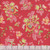 Riley Blake Fabrics Awakening Spring Flowers Lady Bugs Birds Cayenne Red, vibrant floral and bug pattern on red background.