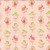 Riley Blake Fabrics Awakening Spring Charms Bunnies Watering Cans Flowers Pink, fabric pattern with pink bunnies, yellow and green birds, watering cans filled with flowers, and floral motifs on a pink background, perfect for spring-themed quilting and sewing projects.