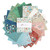 Riley Blake Fabrics Ambleside Charm Pack 5 Inch Stacker, a collection of colorful fabric squares with floral and patterned designs in green, blue, white, pink, and red colors.