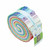Riley Blake Fabrics Awakening Rolie Polie Jelly Roll Strips, colorful coiled fabric strips with vibrant rainbow colors and various pastel shades.