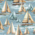 Benartex Fabrics Coastal Escape  Nicole DeCamp Set Sail Ocean Blue
