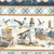 Benartex Fabrics Coastal Escape Nicole DeCamp Maritime Stripe Neutral Cream, fabric with a seaside lighthouse and seagull pattern, featuring a nautical lighthouse, seagulls flying, and coastal landscape motifs.