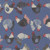 Moda Fabrics The Henhouse Gingiber Cobalt Blue Tossed Chickens