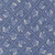 Moda Fabrics The Henhouse Gingiber Cobalt Blue Cross Stitch Chickens, fabric with a repeating pattern of white cross-stitch style chickens on a cobalt blue background.