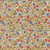 Moda Fabrics The Henhouse Gingiber Tomato Red Calico Floral, fabric with a dense pattern of red, blue, and yellow flowers with green leaves on a cream background.
