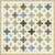 Moda Fabrics Garden Series Easy Does It Quilt Kit, colorful floral and cross pattern quilt with various flower prints and a decorative border.