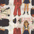 Riley Blake Fabrics Sew America J. Wecker Frisch Sew America Navy Scout Paper Doll Off White